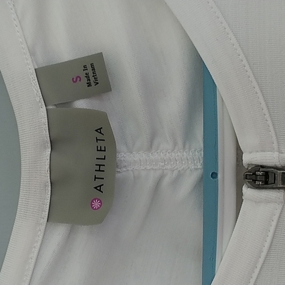 Athleta White Quarter Zip Athletic Yoga Top Jacket S - Picture 3 of 12